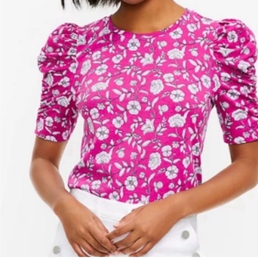 LOFT Pink Floral Blouse